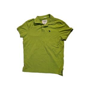 VTG Y2K Abercrombie And Fitch Muscle Polo Short Sleeve Shirt Blue Preppy SZ M
